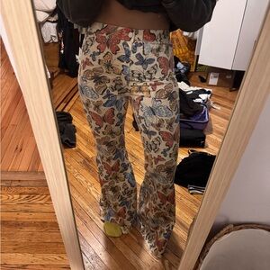 Free People We The Free Butterfly Print Flare Pants